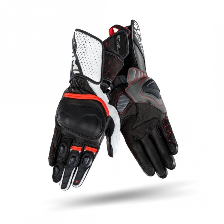 Shima ST-3 Korumalı Motosiklet Eldiveni Beyaz / Kırmızı